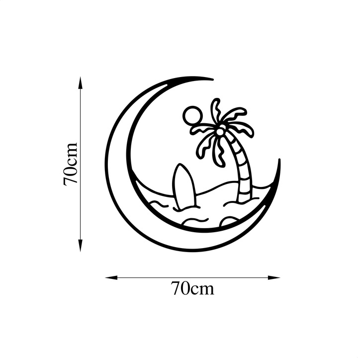 Dekoratív fém kiegészítő, Wallity, 70x70cm, 1.5mm, súly 0.295kg