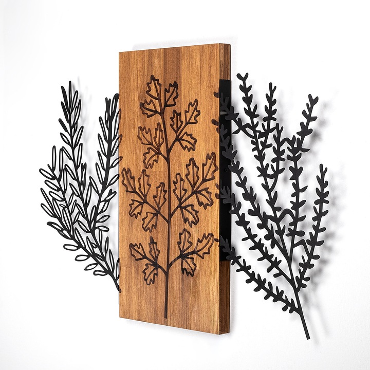 Dekoratív fali kiegészítő, Wallity, 85x58cm, fa, fém