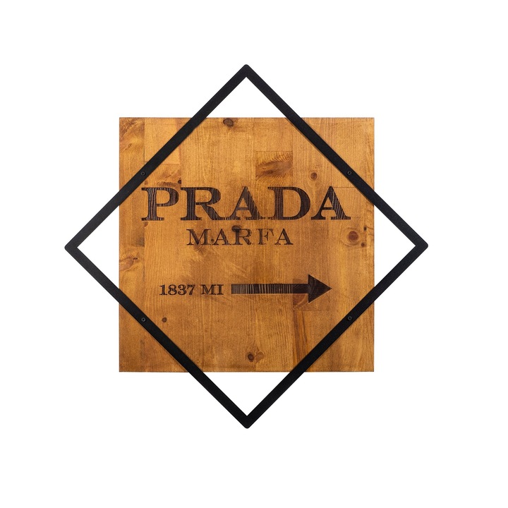 Dekoratív fali kiegészítő, Wallity, 54x54cm, fa és fém