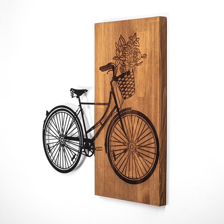 Dekoratív fali kiegészítő Wallity fa fém 60x58cm