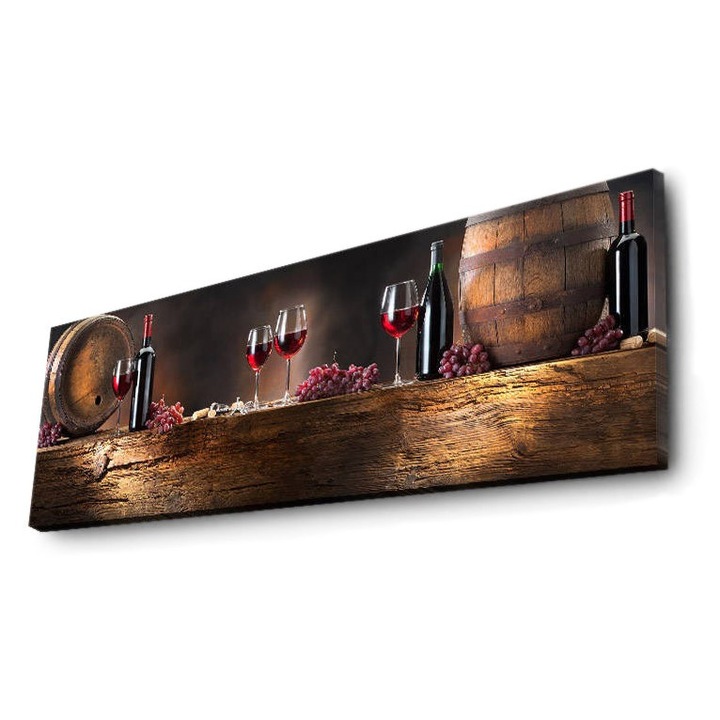 Wallity 8470 festmény, velúr vászon, LED világítás, fa, 30x90cm