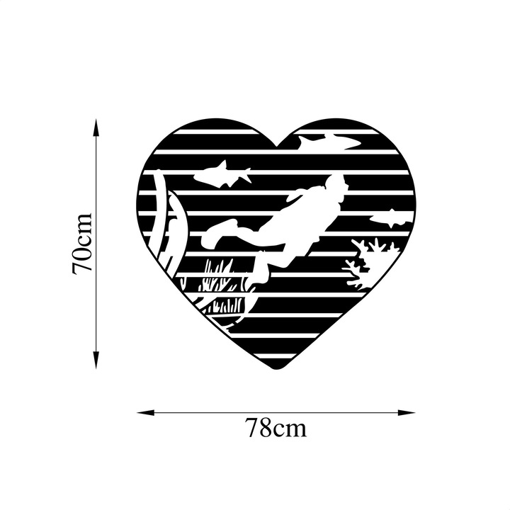 Dekoratív fém fali kiegészítő, Wallity, 78x70cm, 1,5mm vastagság