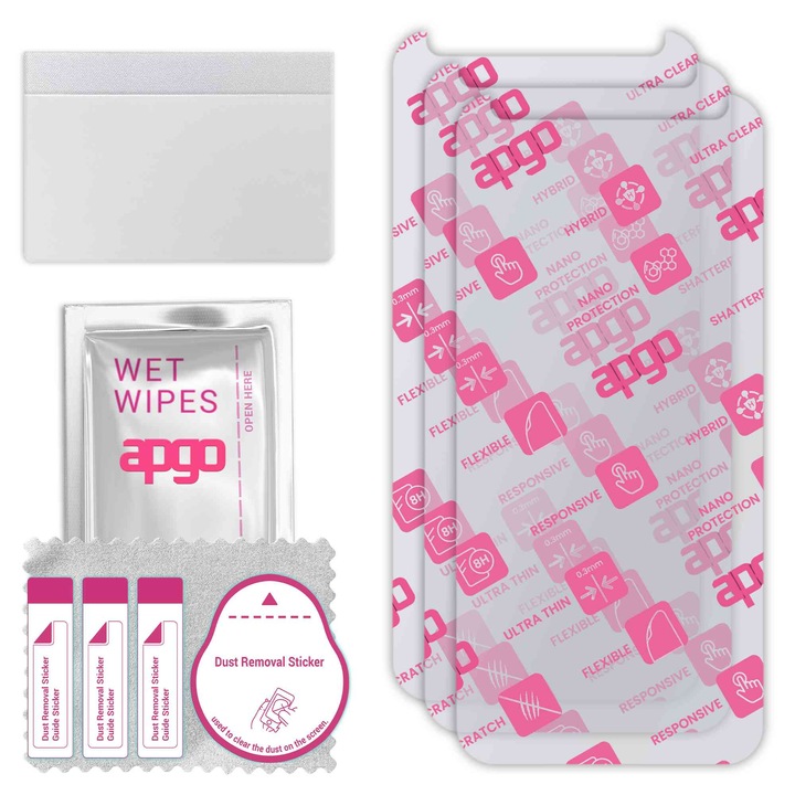 3x apgo Ultra-Clear Hybrid защитно стъкло, съвместимо с Alcatel 1x (2019), гъвкаво нано стъкло, отличен заместител на закалено стъкло, устойчиво на надраскване