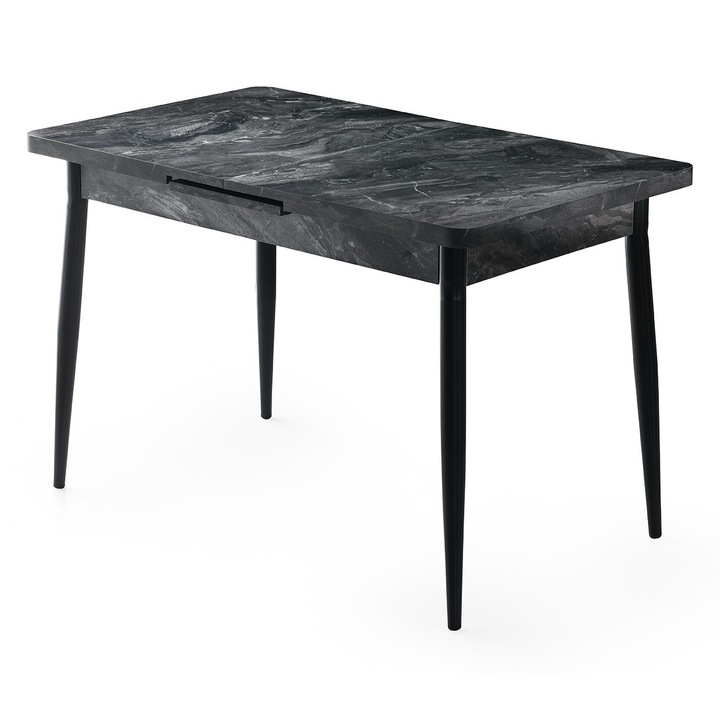 Masa de dining, Woody Fashion, 120x70cm, extensibil 150cm, capacitate 27kg, picioare metalice