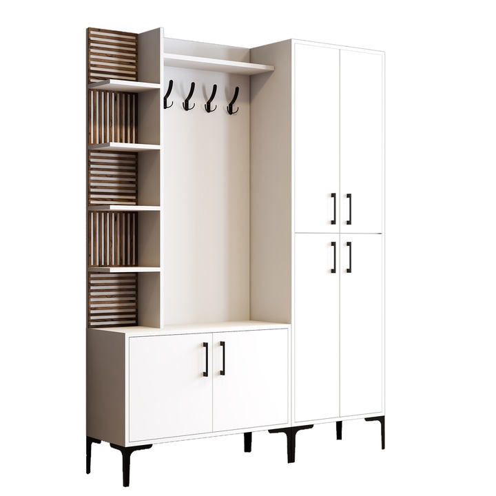 Cuier Woody Fashion, melamina, metalic, 150x200x35 cm