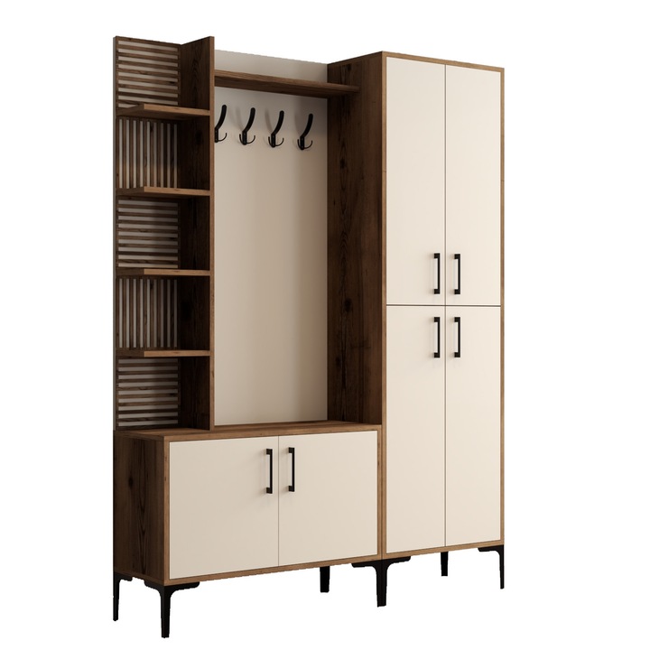 Cuier, Woody Fashion, 150x200x35cm, 2 dulapuri, metal