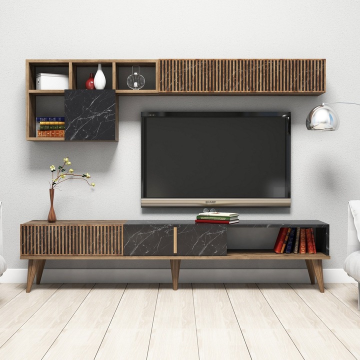 Comoda TV, Woody Fashion, 180x40x35cm, 2 rafturi, PAL