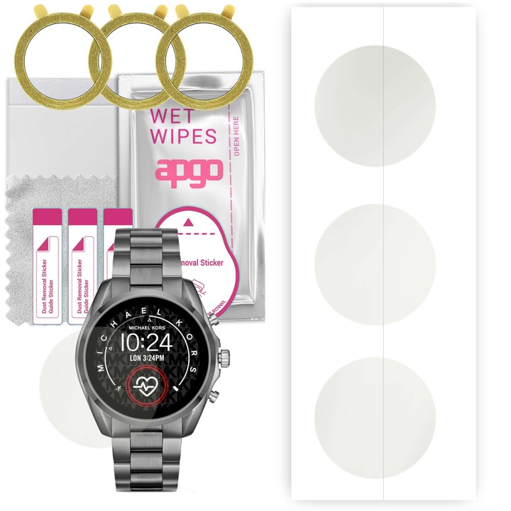 Set de 3 folii de protectie pentru ceas MATTE Michael Kors Bradshaw 20 – apgo, hidrogel, mate, ultra-subtire, anti-zgarieturi, protectie profesionala ecran