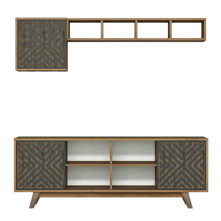 Comoda TV, Woody Fashion, 160x56,2x35cm, 3 rafturi, melamina