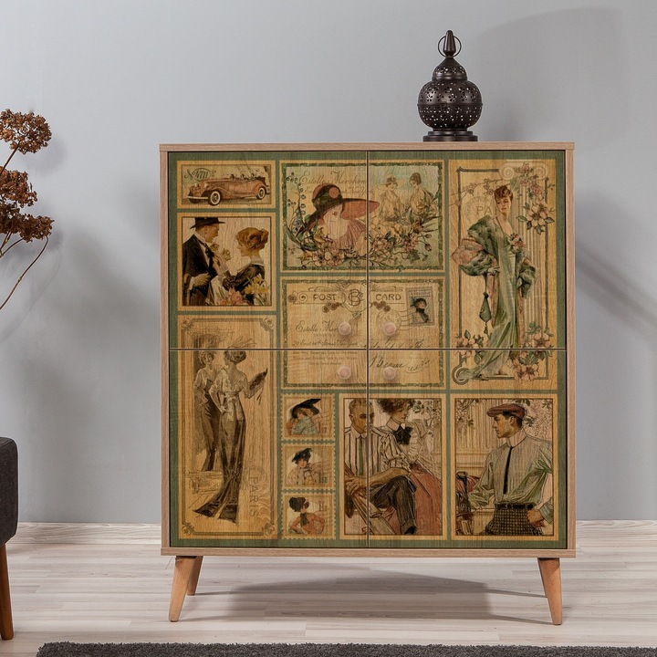 Dulap multifunctional, Woody Fashion, 95x111x36cm, lemn, multicolor