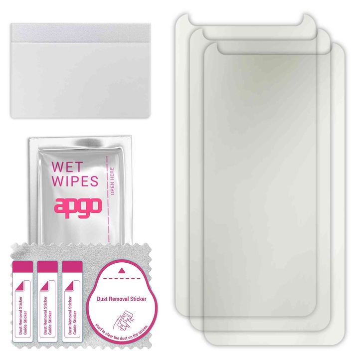 3x folie de protectie MAT MATTE apgo pentru Asus Zenfone Max Plus (M1) ZB570TL – autoadeziva, afisare completa, hidrogel, anti-zgarieturi, full glue, 5D