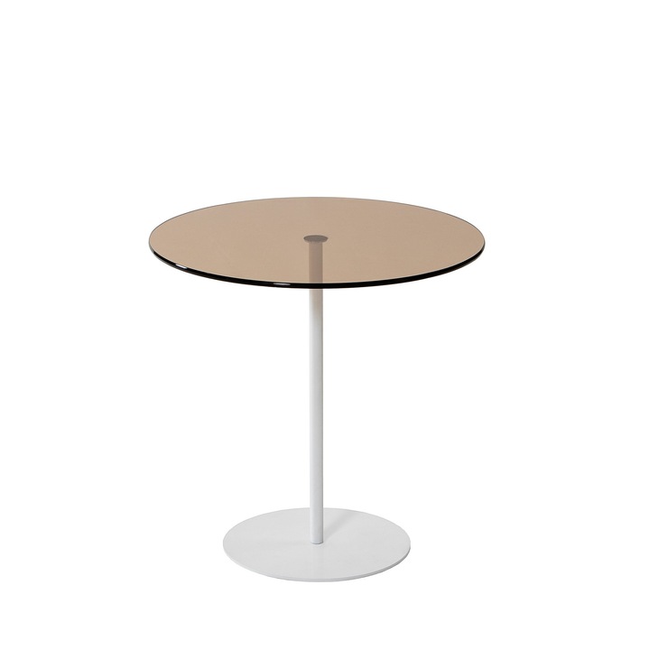 Странична маса, Woody Fashion, 50x50x50см, закалено стъкло, метал