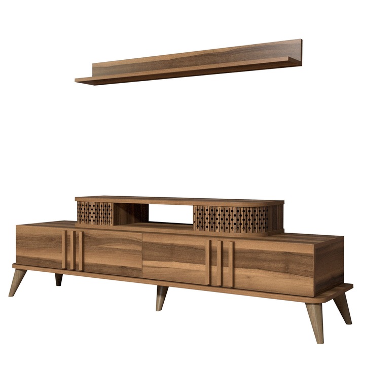 Comoda TV, Woody Fashion, 168x51,6x39cm, 3 rafturi, melamina