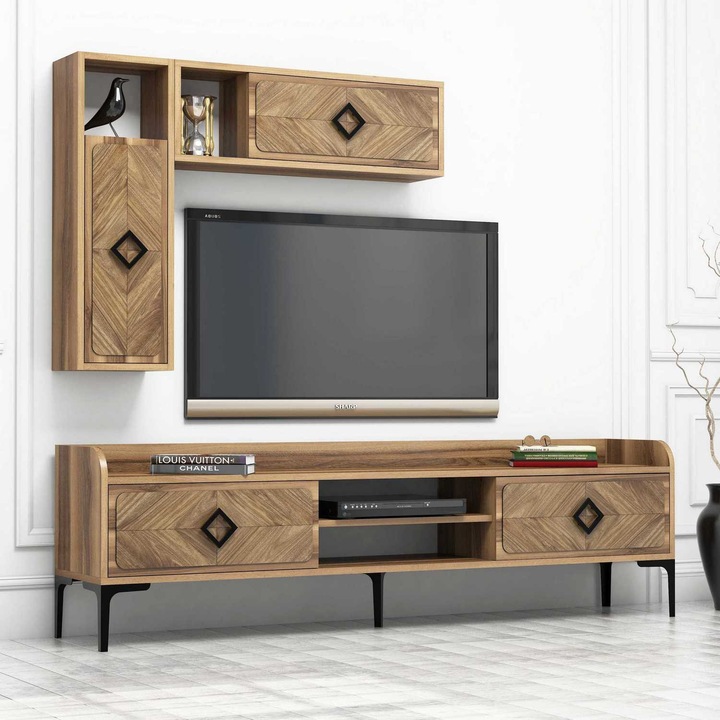 Comoda TV, Woody Fashion, 180x52x35cm, 2 rafturi, PAL