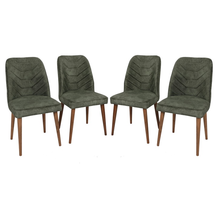 Set scaune, Woody Fashion, 4 piese, metal, catifea, 50x49x90cm