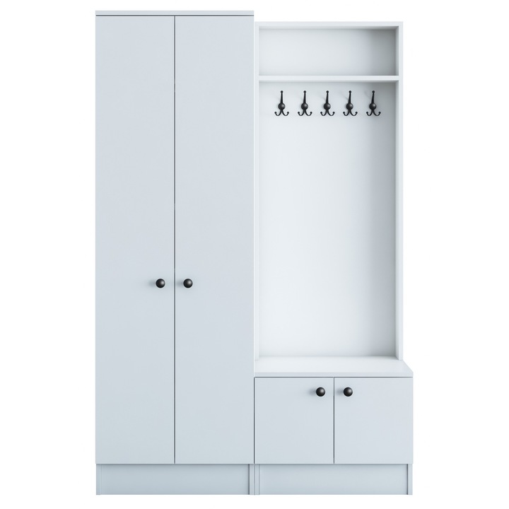 Cuier de hol, Woody Fashion, PAL 119,6x182,8x37,3cm alb