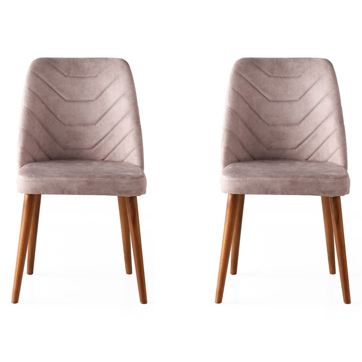 Set scaune Woody Fashion, metal, catifea, 50x90x49cm, 2 piese