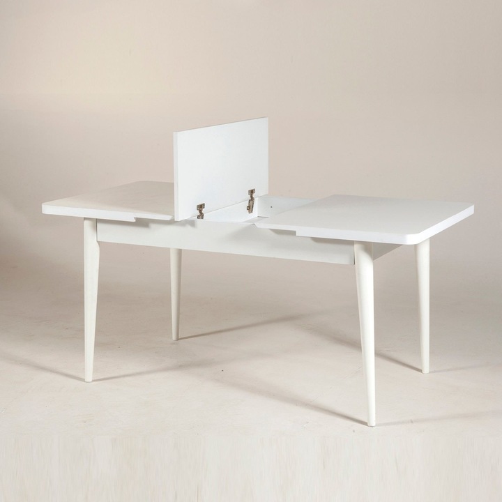 Masa de dining, Woody Fashion, 129x80cm, 18mm, picioare de carpen, extensibila