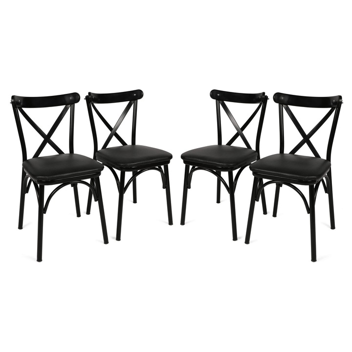 Set scaune, Woody Fashion, 42x40x81cm, 4 piese, 200kg capacitate, 40cm inaltime sezut