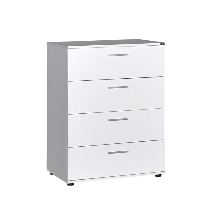 Comoda Woody Fashion PAL, 4 sertare, alb, 73x96x44cm