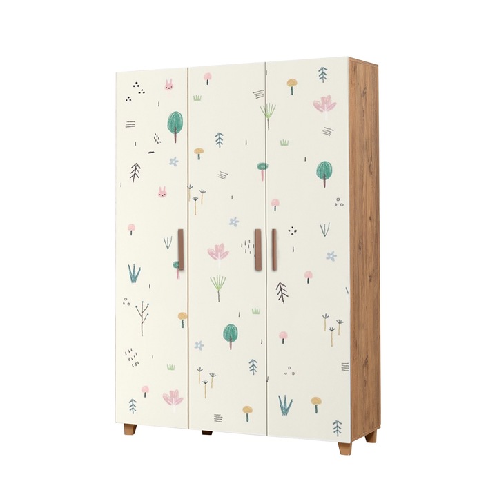 Sifonier Woody Fashion 0125, PAL melaminat, 120x189x48cm, 4 rafturi, alb