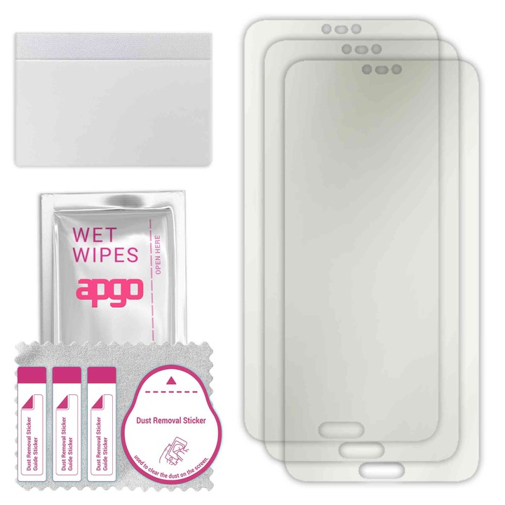 3x folie de protectie MAT MATTE apgo pentru Honor 10 – autoadeziva, afisare completa, hidrogel, anti-zgarieturi, full glue, 5D