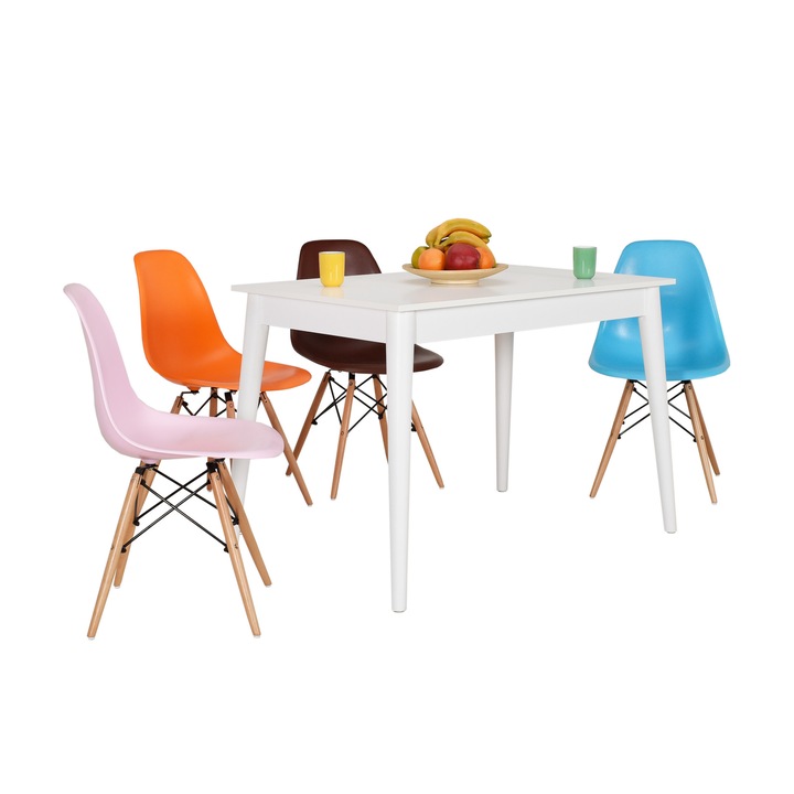 Masa de dining, Woody Fashion, 110x77x70cm, 100% melamina, set 2 piese