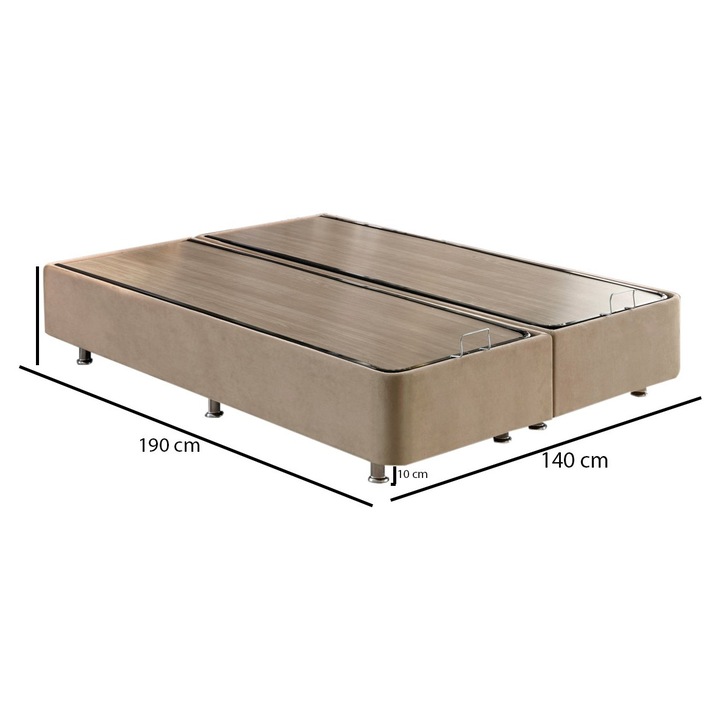 Somiera Woody Fashion 140x38x190cm cu sertar si sase picioare