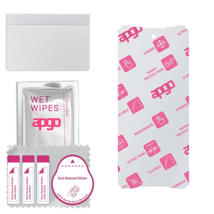 Apgo védőüveg Doogee V40-hez – hibrid üveg, képernyővédő, fényes, rugalmas hibrid üveg, teljes ragasztóval