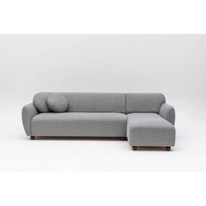 Canapea coltar, Atelier Del Sofa 4413, 2 perne incluse, gri, 273x162cm