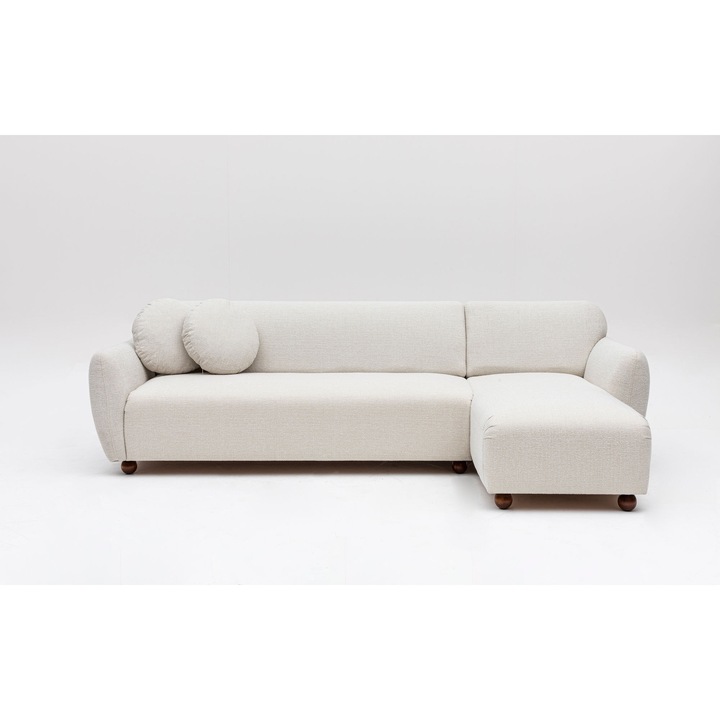 Canapea coltar, Atelier Del Sofa, 2 perne incluse, lemn de fag, bej, 162x273cm