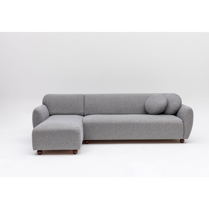 Canapea coltar, Atelier Del Sofa 4410, 2 perne incluse, gri, 217x95x83cm