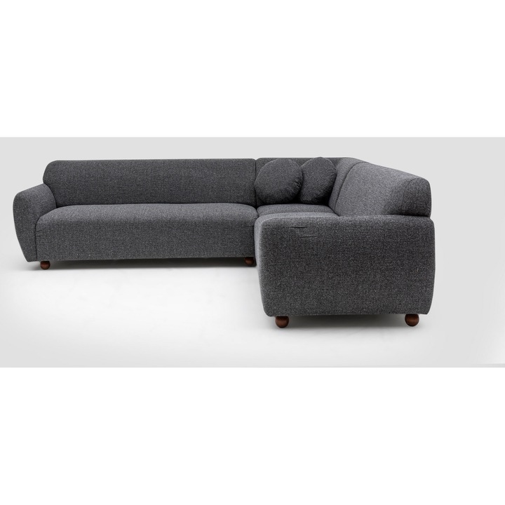 Canapea coltar, Atelier Del Sofa, 280x280cm, 2 perne incluse, gri, 3 pachete
