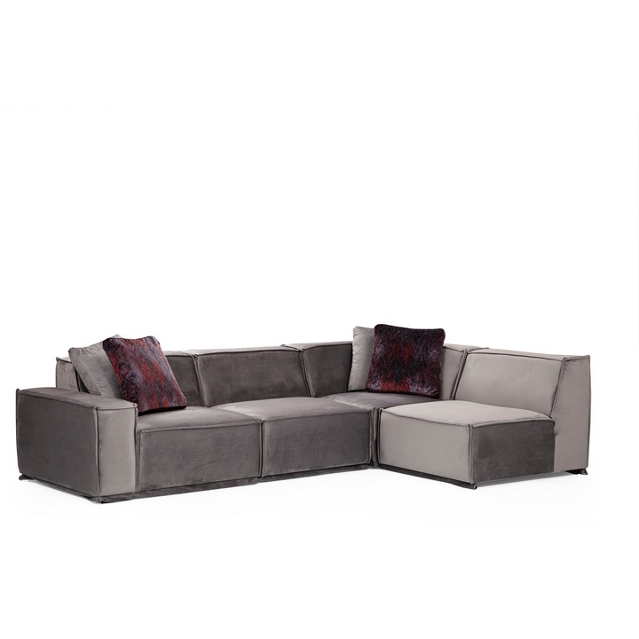 Canapea coltar, Atelier Del Sofa, 300x190cm, 4 perne incluse, gri, 76cm
