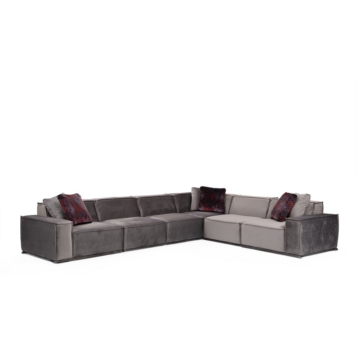 Canapea coltar, Atelier Del Sofa, 388x300cm, 4 perne, gri, 76cm