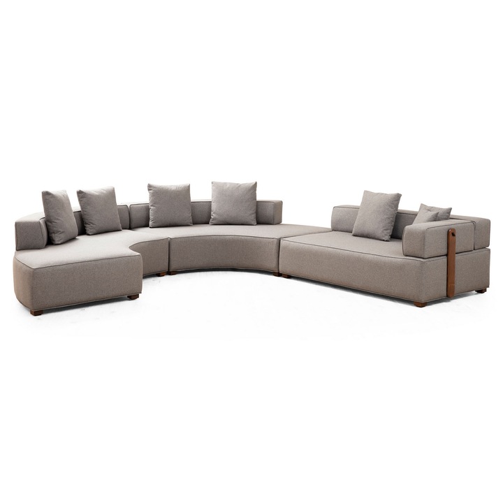 Canapea colt Atelier Del Sofa 300x105x70 cm gri lemn fag