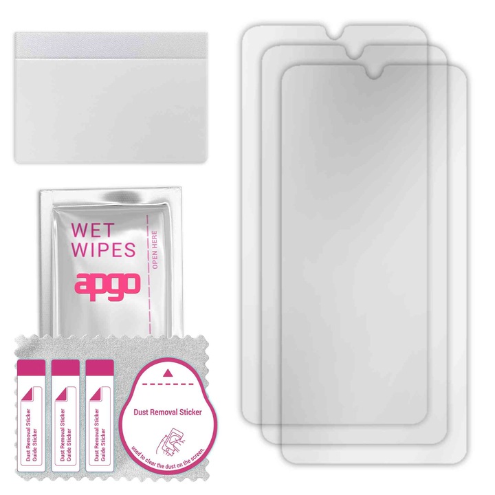 3x apgo протектор за екран за ZTE Blade V10 – цял дисплей, гланцов, хидрогел, пълно лепене, 5D