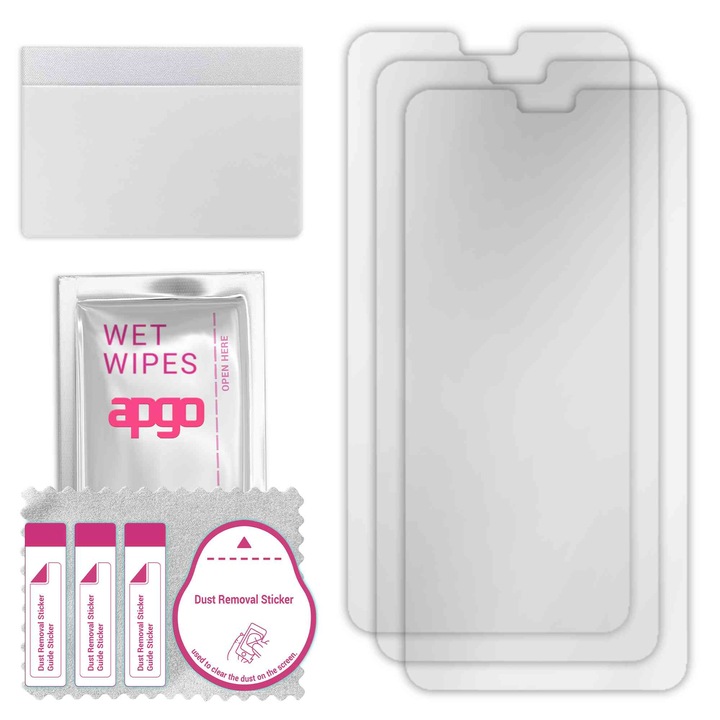 3x apgo протектор за екран за Asus Zenfone Max Pro (M2) ZB631KL – цял дисплей, гланцов, хидрогел, пълно лепене, 5D