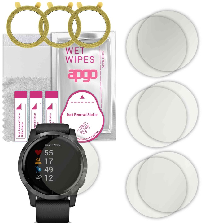 Set de 6 folii de protectie pentru ceas MATTE Garmin Vivoactive 4 – apgo, hidrogel, mate, ultra-subtire, anti-zgarieturi, protectie profesionala ecran