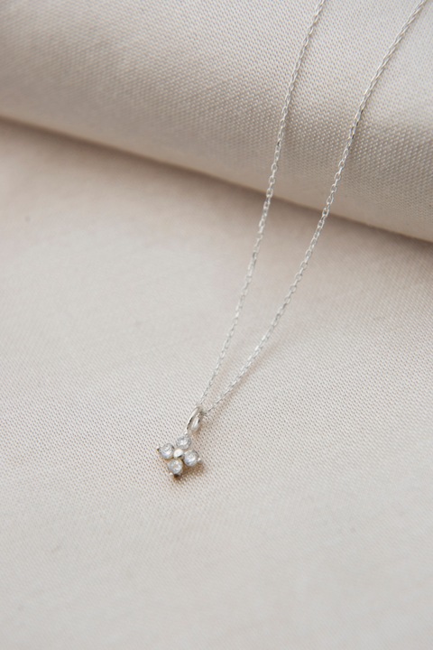 Colier Heliophilia, argint/rodiu, 43cm, antialergic, argintiu