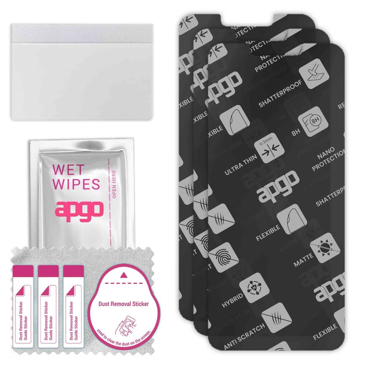 3x APGO MATTE хибридно защитно стъкло, съвместимо с HTC Desire 12, гъвкаво нано стъкло, отличен заместител на закалено стъкло, устойчиво на надраскване