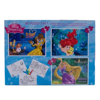 Puzzle Princess, 3 In 1, 172 piese Puzzle Princess, 3 In 1, 172 piese