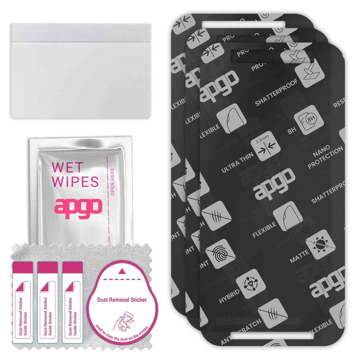 3x APGO MATTE хибридно защитно стъкло, съвместимо с HTC One S9, гъвкаво нано стъкло, отличен заместител на закалено стъкло, устойчиво на надраскване