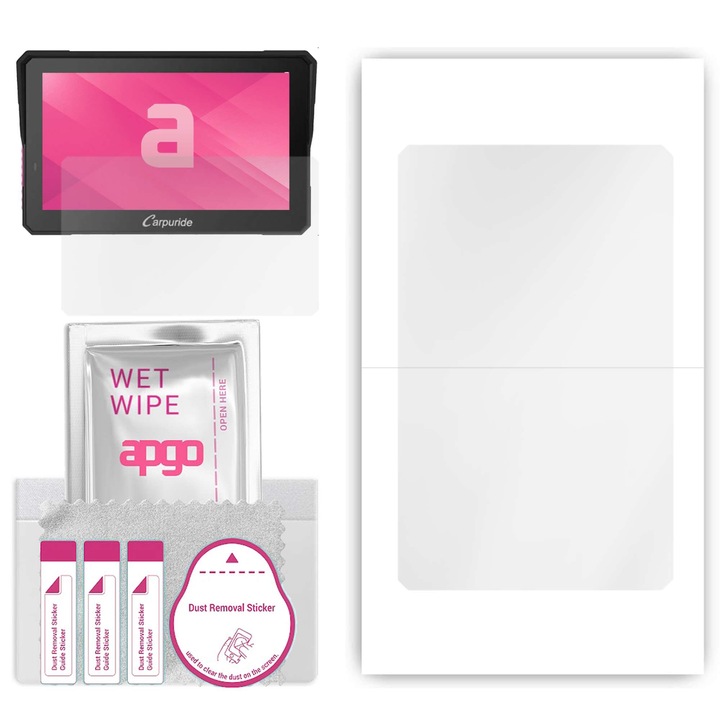 Apgo képernyővédő fólia Carpuride W502 Pro készülékhez – teljes kijelzős, fényes, hidrogel, teljes ragasztós, 5D