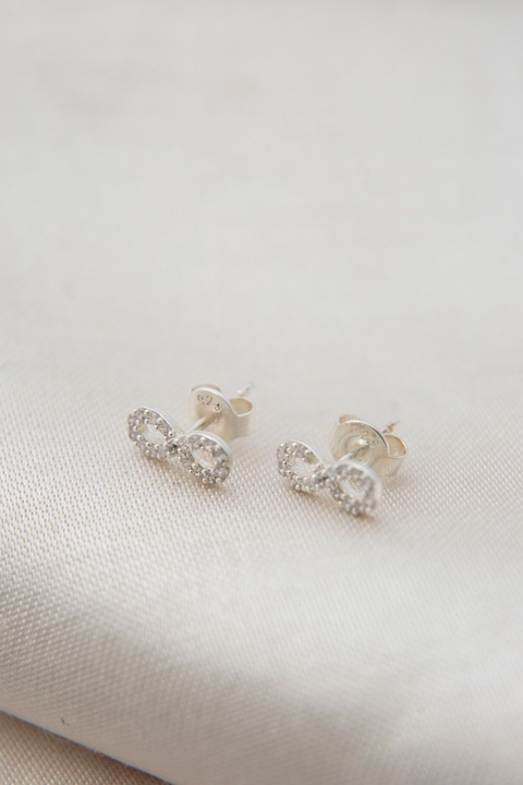 Cercei Heliophilia, argint/rodiu, antialergic, argintiu