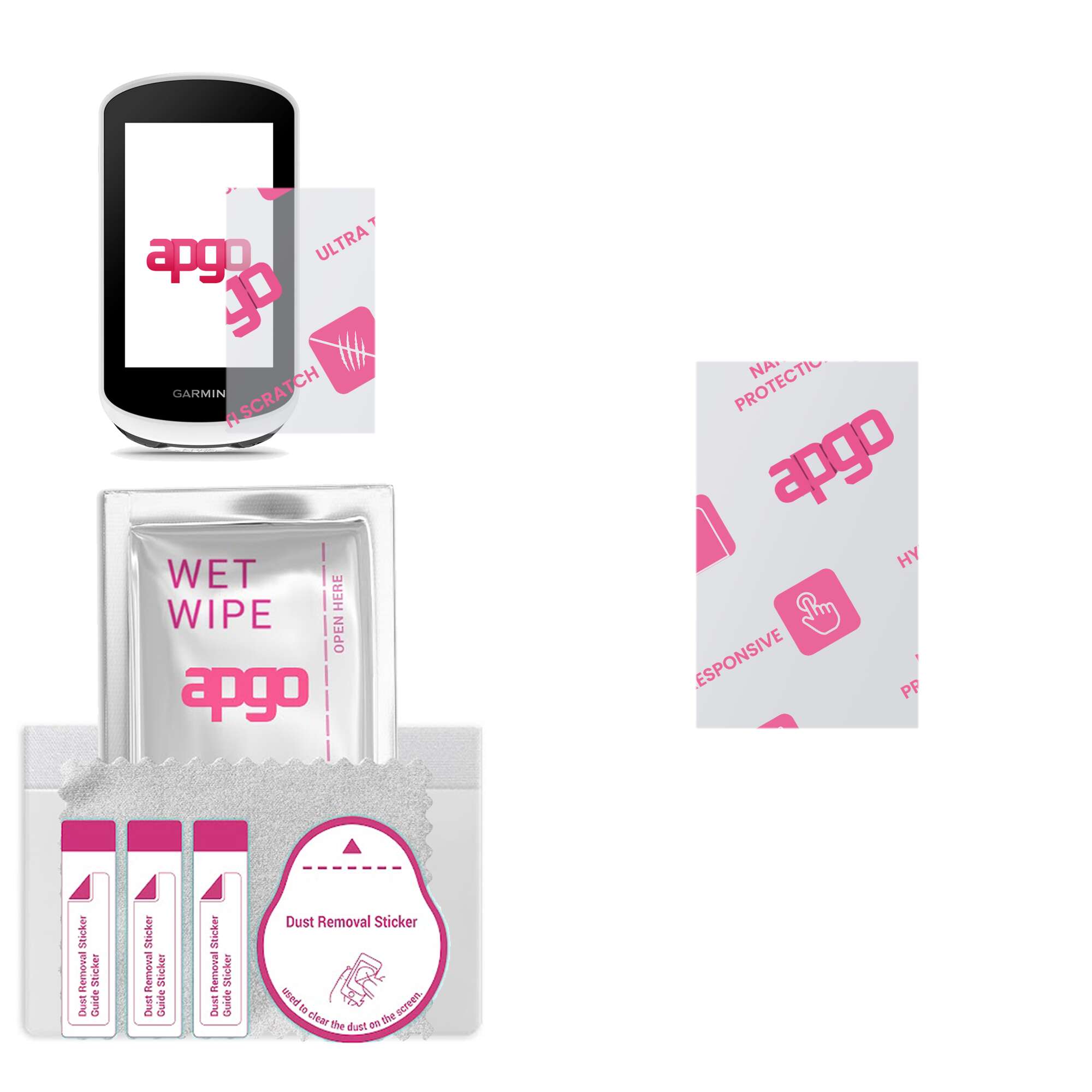 Sticla de protectie apgo pentru Garmin Edge Explore 2 – sticla hibrida, securizata pentru display, lucioasa, flexible Hybrid Glass, full glue