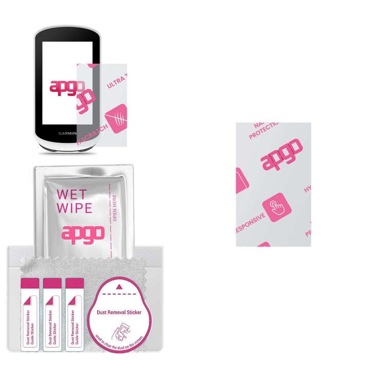 Sticla de protectie apgo pentru Garmin Edge Explore 2 – sticla hibrida, securizata pentru display, lucioasa, flexible Hybrid Glass, full glue