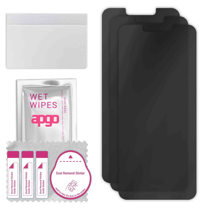 3x apgo PRIVACY защитно стъкло за HTC Desire 12 – хибридно стъкло, пълно лепене, гъвкаво стъкло