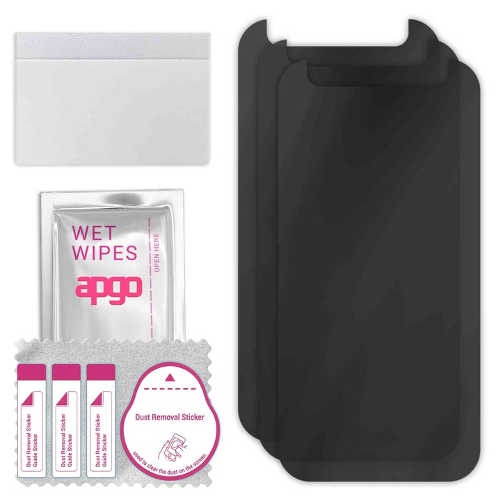 3x apgo PRIVACY защитно стъкло за HTC One M9 Prime Camera – хибридно стъкло, пълно лепене, гъвкаво стъкло