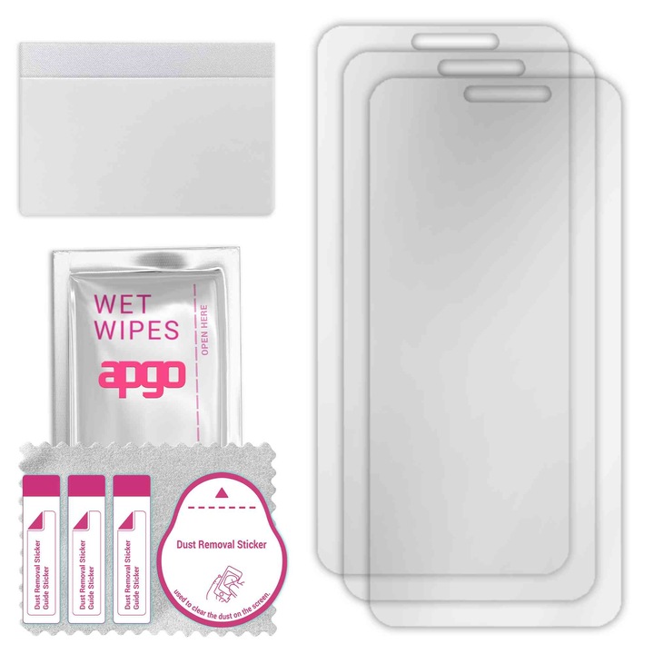 3x apgo протектор за екран за HTC Desire 12 – цял дисплей, гланцов, хидрогел, пълно лепене, 5D